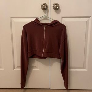 Cropped maroon sweat shirt. US size XS